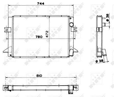 Radiador, refrigeración del motor NRF B.V. ref. 52003