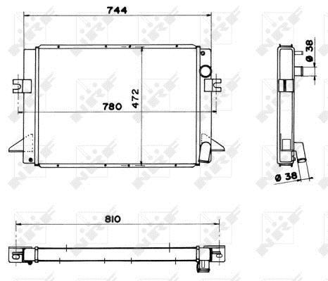 Radiador, refrigeración del motor NRF B.V. ref. 52003