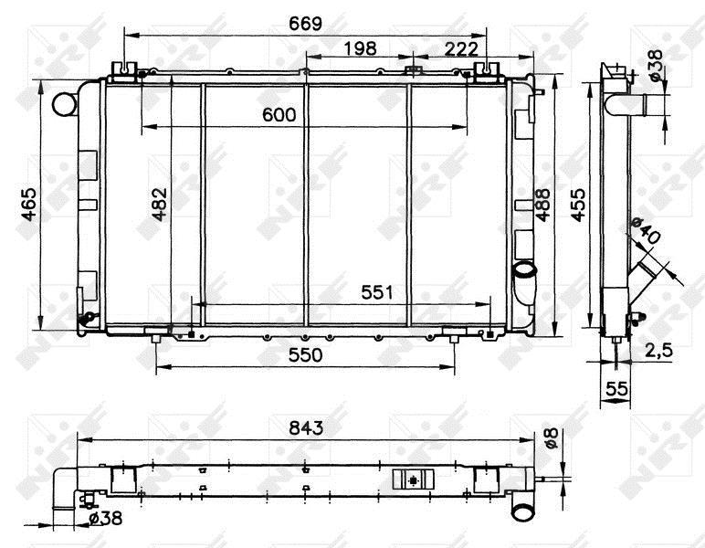 Radiador, refrigeración del motor NRF B.V. ref. 52009