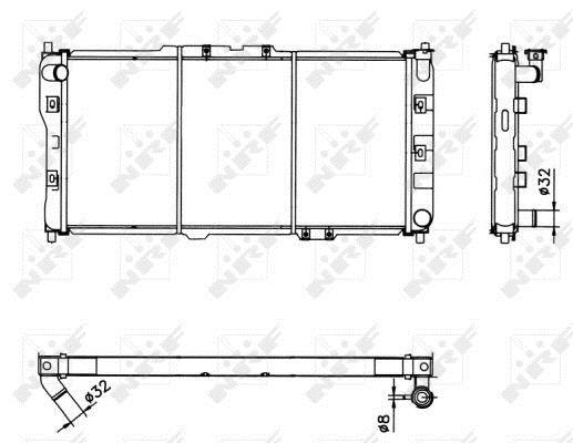 Radiador, refrigeración del motor NRF B.V. ref. 52017