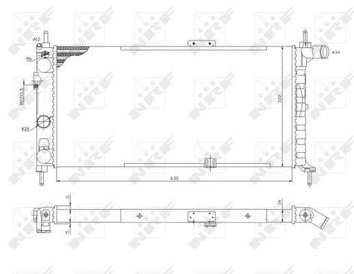 Radiador, refrigeración del motor NRF B.V. ref. 52019