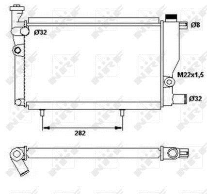Radiador, refrigeración del motor NRF B.V. ref. 52024