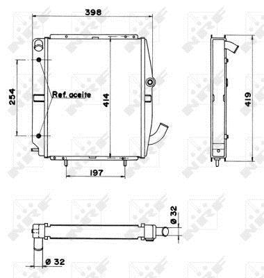 Radiador, refrigeración del motor NRF B.V. ref. 52033