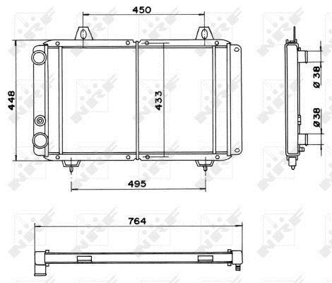 Radiador, refrigeración del motor NRF B.V. ref. 52035