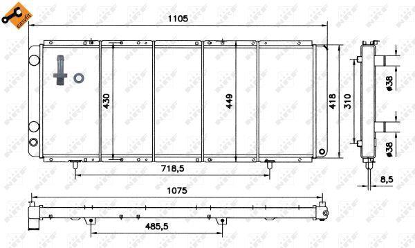Radiador, refrigeración del motor NRF B.V. ref. 52045
