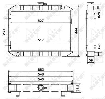 Radiador, refrigeración del motor NRF B.V. ref. 52048