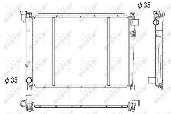 Radiador, refrigeración del motor NRF B.V. ref. 52050