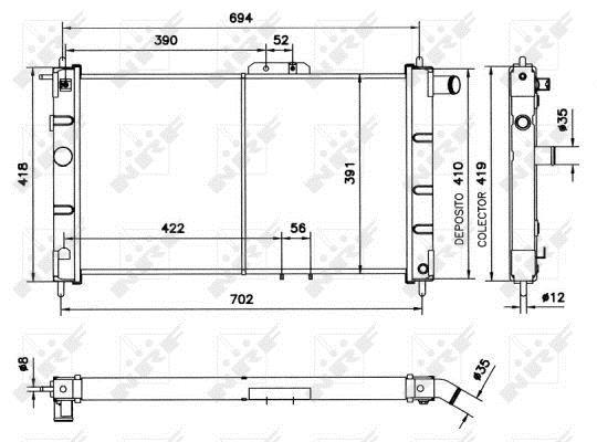Radiateur moteur (Radiateur de refroidissement) NRF B.V. ref. 52053