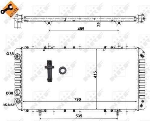 Radiateur moteur (Radiateur de refroidissement) NRF B.V. ref. 52062