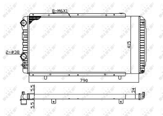 Radiateur moteur (Radiateur de refroidissement) NRF B.V. 52062A