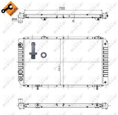 Radiador, refrigeración del motor NRF B.V. ref. 52063