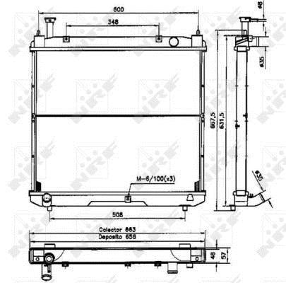 Radiador, refrigeración del motor NRF B.V. ref. 52068