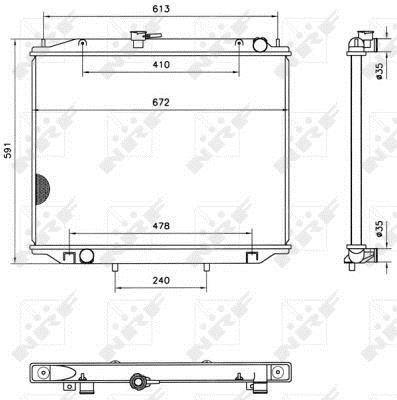 Radiador, refrigeración del motor NRF B.V. ref. 52082