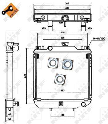 Radiador, refrigeración del motor NRF B.V. ref. 52110