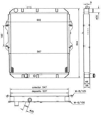 Radiador, refrigeración del motor NRF B.V. ref. 52120
