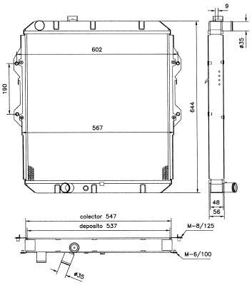 Radiador, refrigeración del motor NRF B.V. ref. 52120
