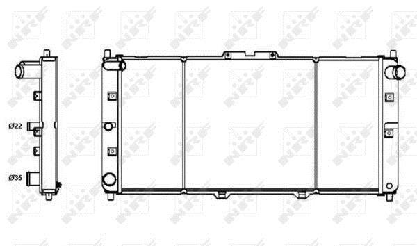 Radiador, refrigeración del motor NRF B.V. ref. 52121