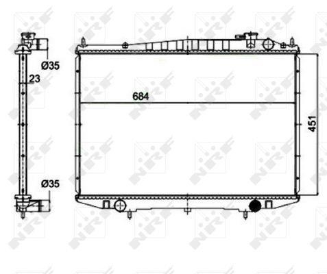 Radiador, refrigeración del motor NRF B.V. ref. 52131