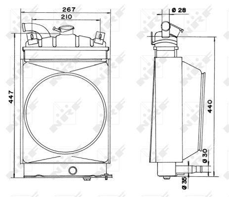 Radiador, refrigeración del motor NRF B.V. ref. 52148