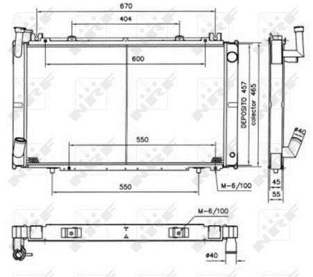 Radiador, refrigeración del motor NRF B.V. ref. 52154