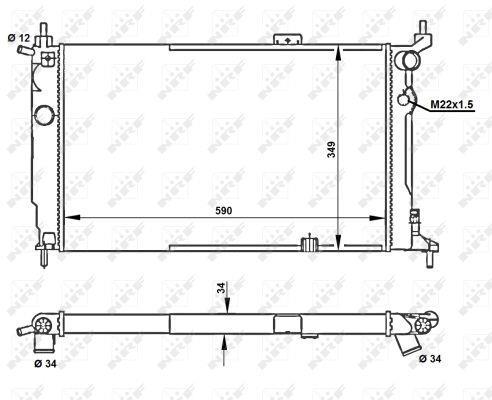 Radiateur moteur (Radiateur de refroidissement) NRF B.V. ref. 52204