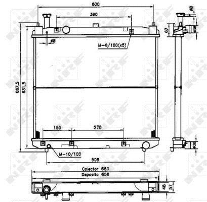 Radiador, refrigeración del motor NRF B.V. ref. 52231