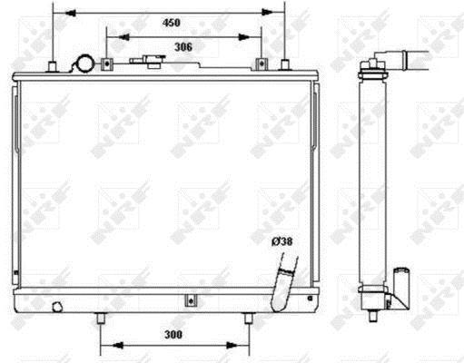 Radiador, refrigeración del motor NRF B.V. ref. 52233