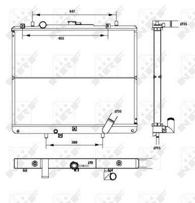Radiador, refrigeración del motor NRF B.V. ref. 52234