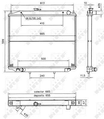 Radiador, refrigeración del motor NRF B.V. ref. 52238
