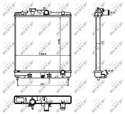 Radiador, refrigeración del motor NRF B.V. ref. 526356