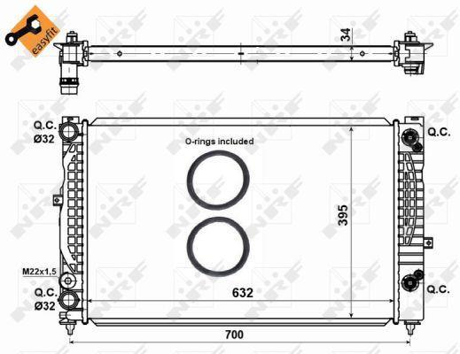 Radiador, refrigeración del motor NRF B.V. ref. 529504