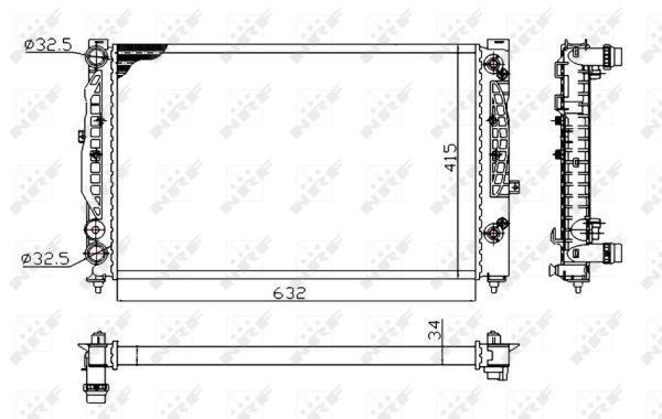 Radiateur moteur (Radiateur de refroidissement) NRF B.V. 529504A