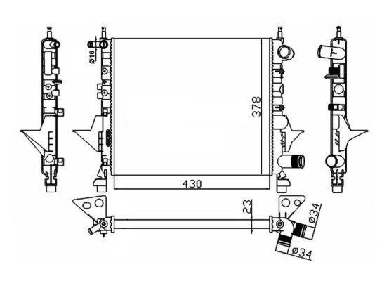 Radiador, refrigeración del motor NRF B.V. ref. 529513