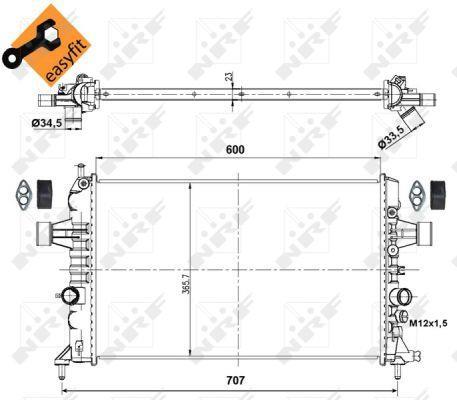 Radiateur moteur (Radiateur de refroidissement) NRF B.V. ref. 53000