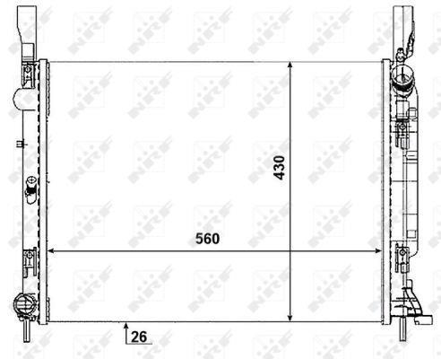 Radiateur moteur (Radiateur de refroidissement) NRF B.V. ref. 53001