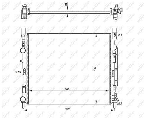 Radiateur moteur (Radiateur de refroidissement) NRF B.V. 53002