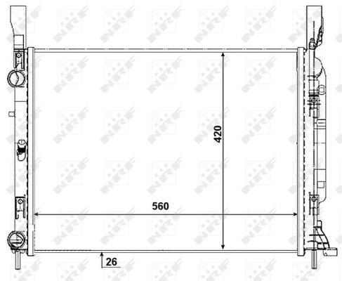Radiador, refrigeración del motor NRF B.V. ref. 53003