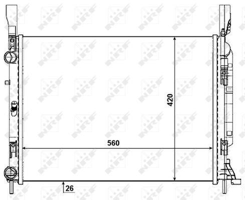 Radiador, refrigeración del motor NRF B.V. ref. 53004
