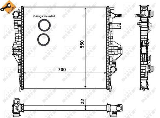 Radiador, refrigeración del motor NRF B.V. ref. 53005