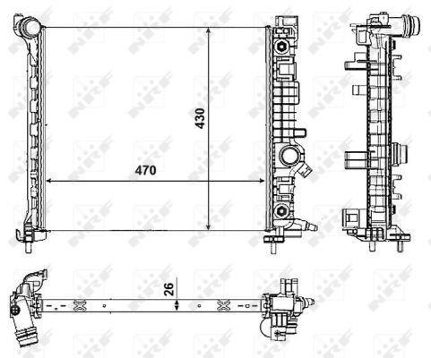 Radiador, refrigeración del motor NRF B.V. ref. 53008