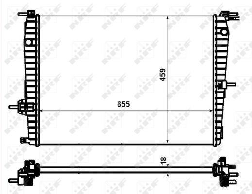 Radiateur moteur (Radiateur de refroidissement) NRF B.V. 53011