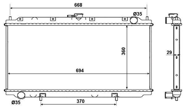 Radiateur moteur (Radiateur de refroidissement) NRF B.V. 53019