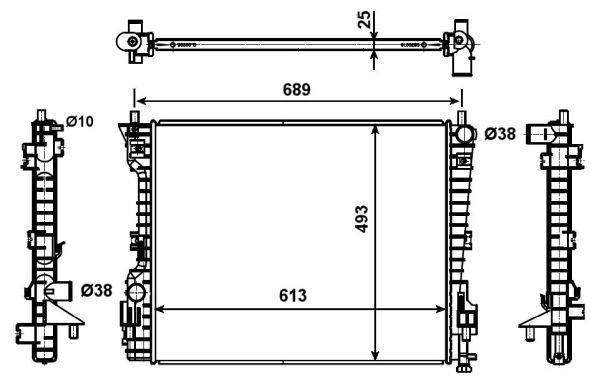 Radiateur moteur (Radiateur de refroidissement) NRF B.V. 53020