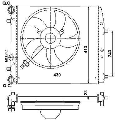 Radiateur moteur (Radiateur de refroidissement) NRF B.V. 53021