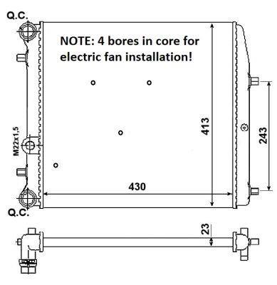Radiateur moteur (Radiateur de refroidissement) NRF B.V. 53021A