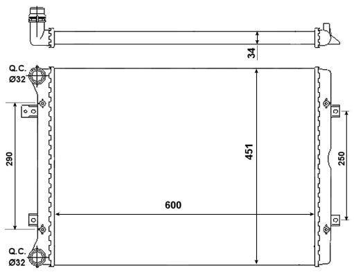 Radiateur moteur (Radiateur de refroidissement) NRF B.V. 53022