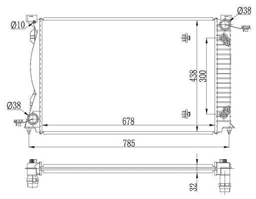 Radiateur moteur (Radiateur de refroidissement) NRF B.V. 53023