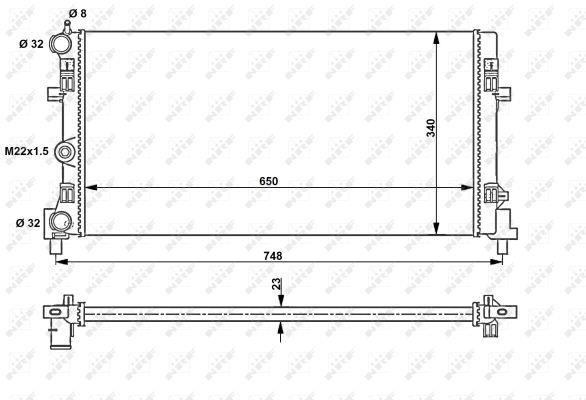 Radiateur moteur (Radiateur de refroidissement) NRF B.V. 53024A