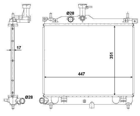 Radiador, refrigeración del motor NRF B.V. ref. 53029