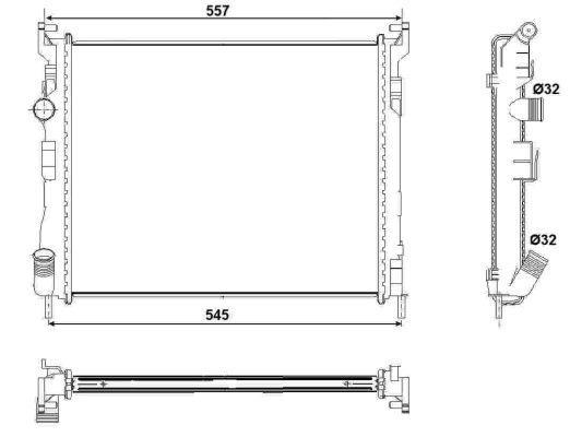 Radiateur moteur (Radiateur de refroidissement) NRF B.V. 53032